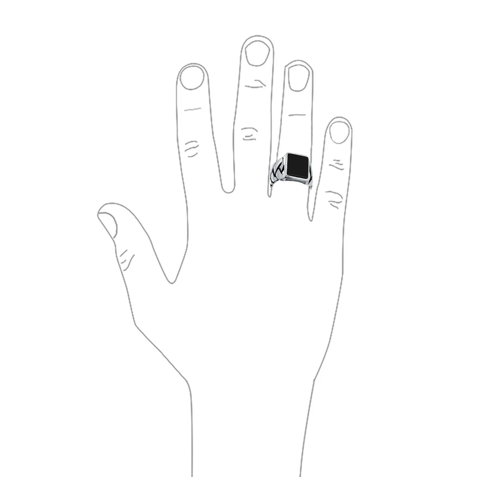 Mens Silver Ring Braided Cable Wheat Chain Band with Green Malachite Gemstone - Image 3 of 4