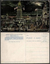 NEW YORK General View of Luna Park by Night Coney Island  VINTAGE POSTCARD