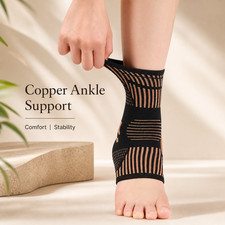    Copper Ankle Brace Compression Sleeve Support for Running Sports Sprain Pain