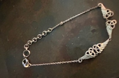 Sterlingsilber handgefertigt keltischer Knoten geflügelte Liebe Armband 8''