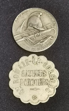 JETON PRESENCE ♦ Lot de 2 jetons sapeurs pompiers de St Romain de Colbosc RARE!