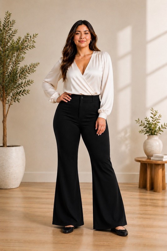 Bar III XL Black Stretch Flare Pants | Comfortable Bell Bottom Trousers