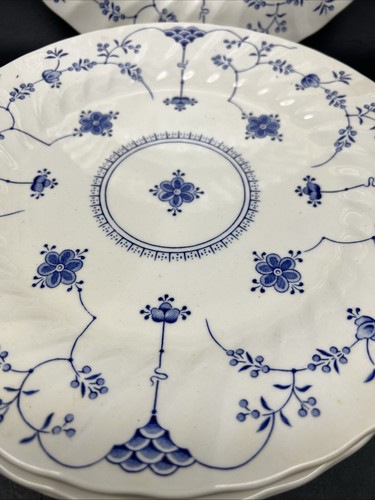 VTG Myott Finlanda Straffordshireware 1982 Blue & White 10" Dinner Plates X 8 - Picture 7 of 17