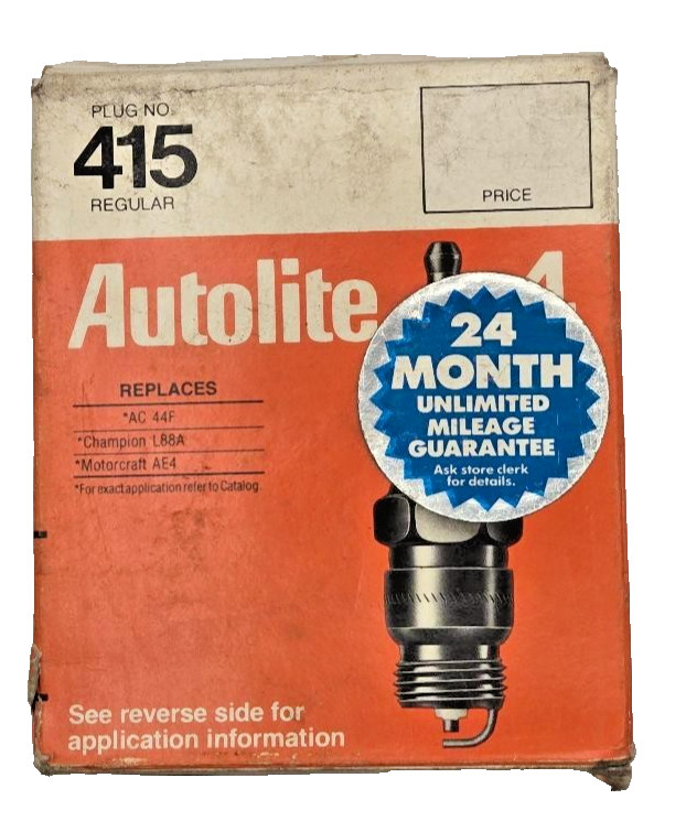 Autolite spark plugs No. 415 standard tip NOS 4 pack 14mm Volkswagen