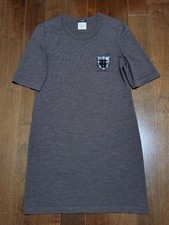 CHANEL Wool Knit Dress Size 40 91cm Length Short Sleeve Excellent Condition
