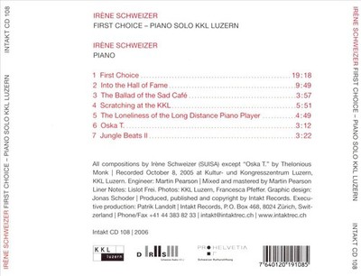 IRŠNE SCHWEIZER - FIRST CHOICE NEW CD