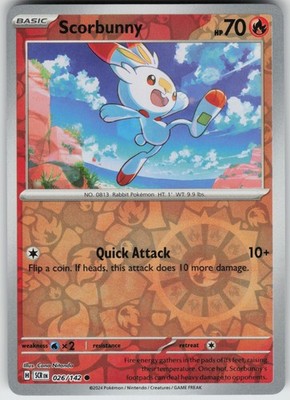 PO-03 Reverse Holo Scorbunny 026/142 Common SV07: Stellar Crown