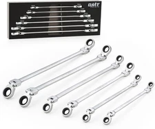 Orion Motor Tech 6-Piece Ratcheting Wrench Set, Metric 8-19 Mm Flex Head Ratchet