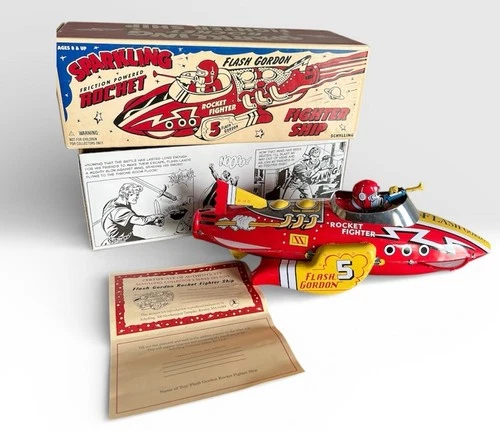 Flash Gordon Sparkling Rocket Fighter Ship 2004 Schylling Friction Powered