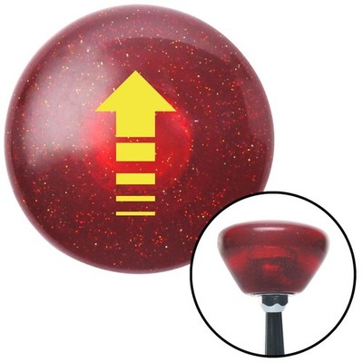 Yellow Broken Directional Arrow Up Red Retro Metal Flake Shift Knob M16x1.5 Auto