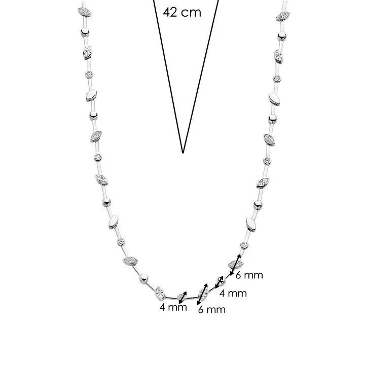 Collana girocollo donna Ti Sento 34068ZI argento e zirconi lunga 42 cm - Immagine 4 di 4