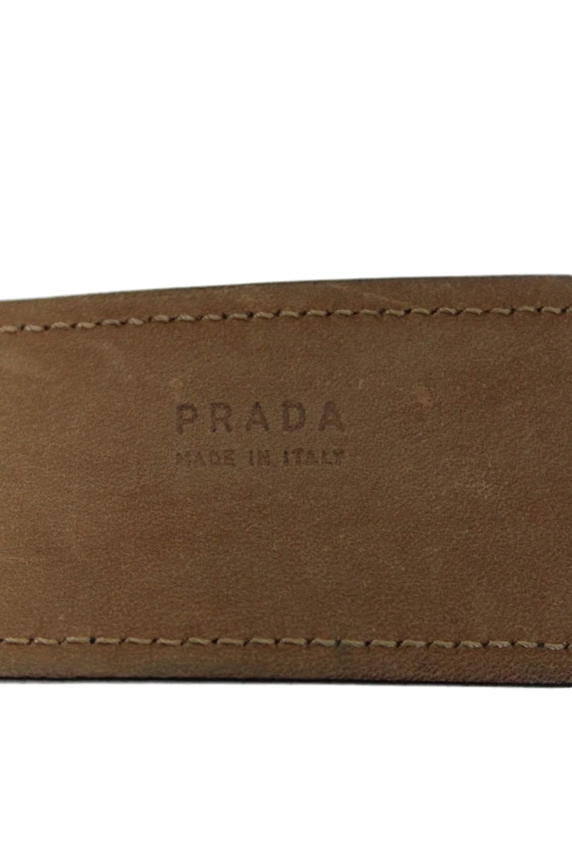 Cinturón de cintura Prada para mujer de gamuza con hebilla circular marrón talla 36/98 Foto 4 de 4