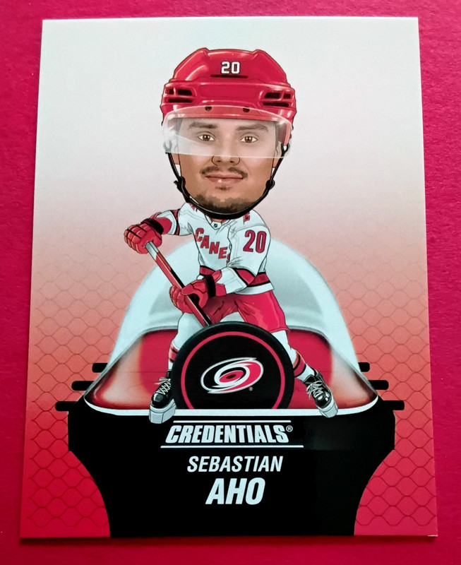 2024-25 SEBASTIÀN AHO Bobblehead First 750 Fans Hurricanes BH-SA Credentials