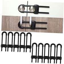10 Pieces Cabinet Locks for Babies, U-Shaped Proofing Drawers Safety Black