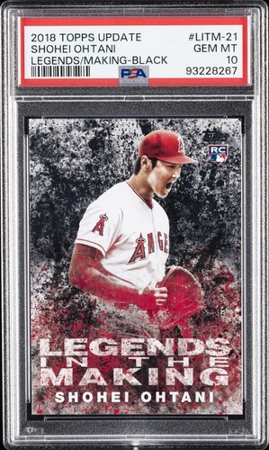 2018 TOPPS UPDATE LEGENDS IN THE MAKING BLACK #LITM-21 SHOHEI OHTANI PSA 10