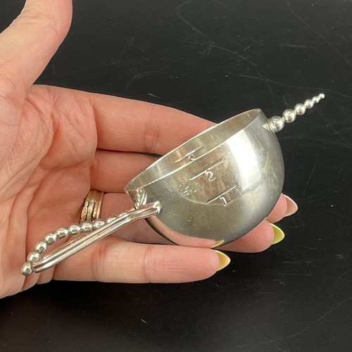 Vintage Napier Bottoms Up Jigger Silver Plate Rollover 2oz Cocktail Measure Deco