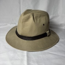 Vintage Mallory by Stetson Fedora Hat Vented Safari USA L Large 7.25 - 7.375  