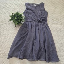 Suzi Chin for Maggy Boutique Gray Sleeveless Faux Wrap Formal Dress, Size 8