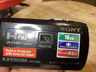 Sony HDR-PJ380 16 GB Handycam Video Cam 8.9 MP Projector Tested NO