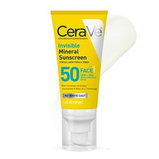 Mineral Sunscreen SPF 50 Face 1.62 Fl Oz CeraVe Invisible Sensitive Skin Zinc