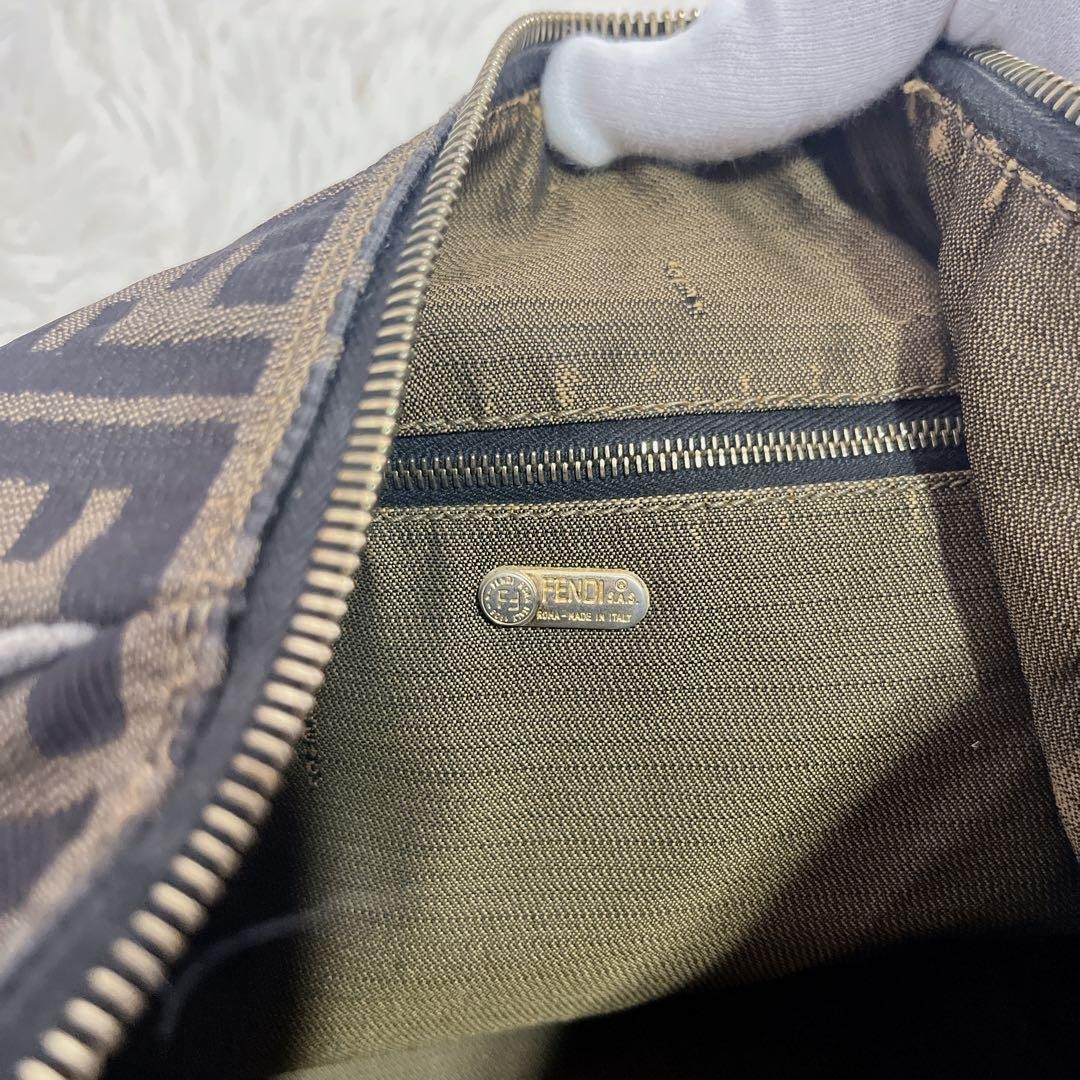 FENDI Zucca Vanity Hand Bag Pouch Brown FF Logo Women's Auth thumbnail 17