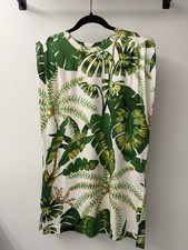 Farm Rio Tropical Palm Leaf Cotton T-Shirt Mini Dress, Size S