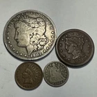 COIN LOT: 1902-O Morgan Dollar, 1851 Large Cent, 1864 SL Dime,1907 IHP COBM-9879