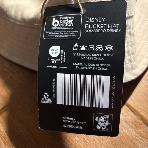 ALDI Disney 2025 Sombrero Cubo Beige Neutro Minnie Mouse Con Arco Logo Nuevo con Etiquetas - Imagen 6 de 6