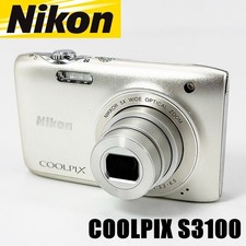 Nikon COOLPIX S3100 Champagne Silver 14MP Compact Digital Camera Used