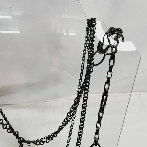 Premier Designs Urbanite Black Long Chain Multi Layer Necklace- New - Picture 4 of 9