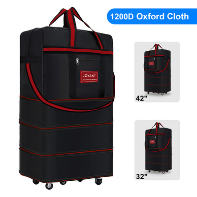 Expandable Duffle Luggage Bag 1200D Foldable Travel Bag 32''/42'' w/Rolling Wheels