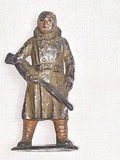 Vintage Barclay Manoil WWI Sentry Soldier Lead Figure B 71 In Overcoat
