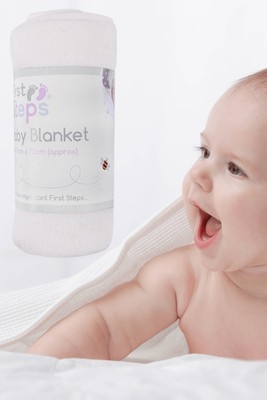 Baby Blanket First Steps Soft High Quality 70x70cm ( Cream)