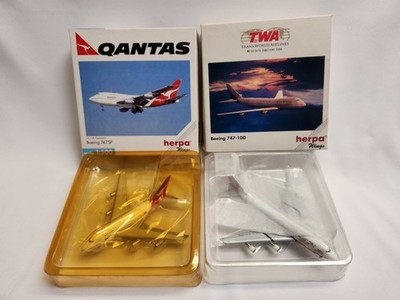 Vintage Herpa Wings 747-100 and a 747SP Aircraft ALL MIB