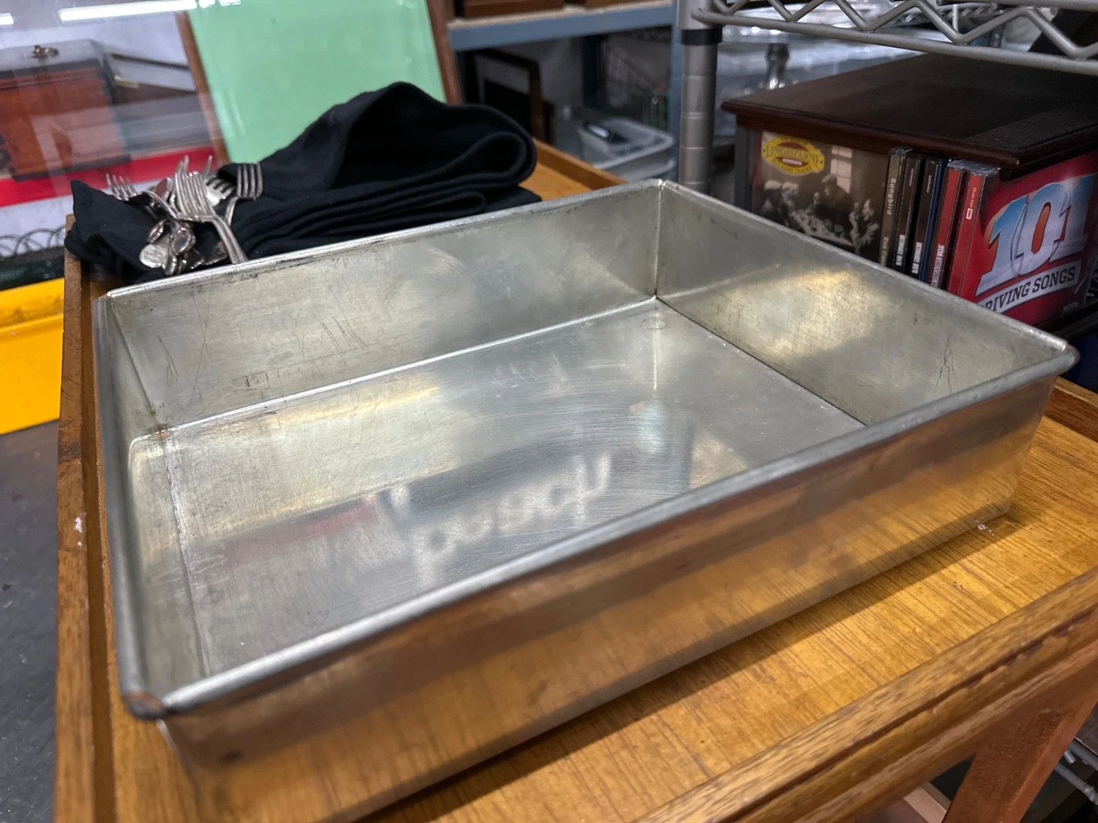 Vintage Large Square Cake Tin 9 1/2” X 3 1/4 Deep - Square