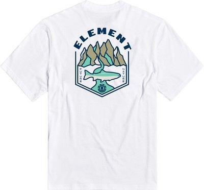 Element Herren T-Shirt Sora Rundhals Shirt Kurzarm Crew-Neck Backprint Weiß