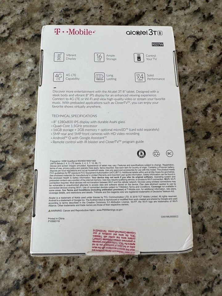 New Alcatel 3T 16 GB Wi-Fi + 4G 8 Inch Android Tablet - Black - 9027W (T-Mobile) - Image 2 of 4