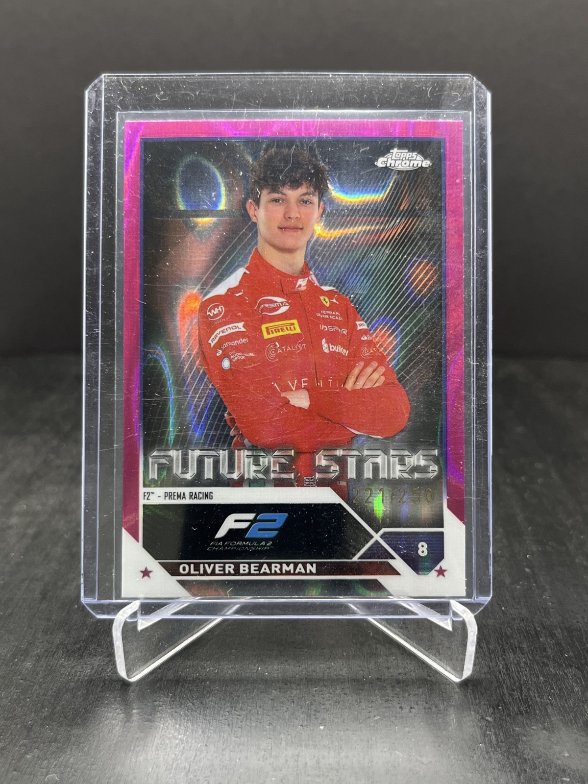 2023 Topps Chrome F1 Oliver Bearman Future Stars Fuchsia Lava 221/250 #71
