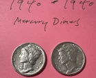 (2) U.S. MERCURY DIMES  .90 SILVER • 1940 & 1940 10c 🔵🇺🇸⭐️