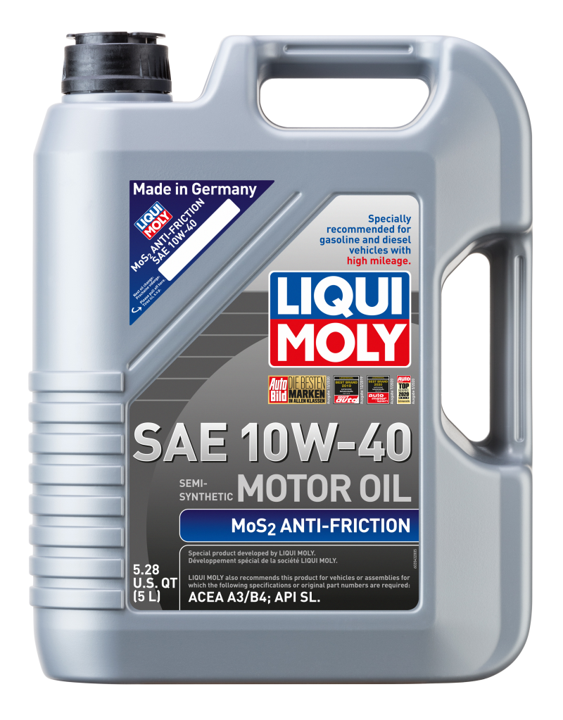 LIQUI MOLY 5L MoS2 Anti-Friction Motor Oil 10W40 - 2043 - Case of 4