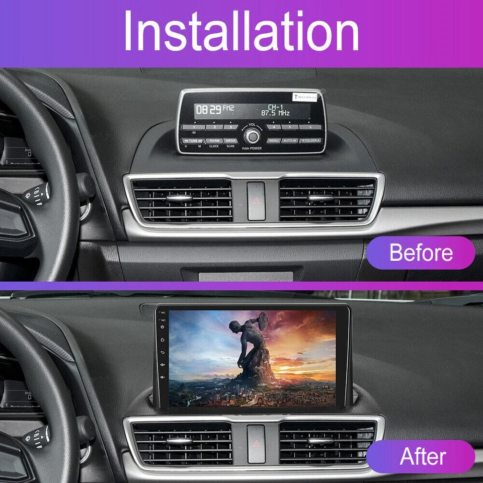 For Mazda 3 Axela 2014-2019 Car Stereo Radio Apple CarPlay Android 13 WIFI RDS - Imagem 3 de 4