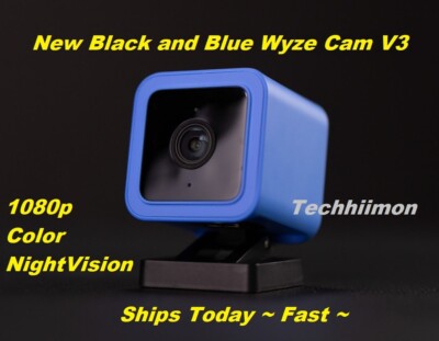 NEW * BLUE * WYZE CAM v3 SECURITY, PET CAMERA, STARLIGHT 2 WAY AUDIO SHIP TODAY