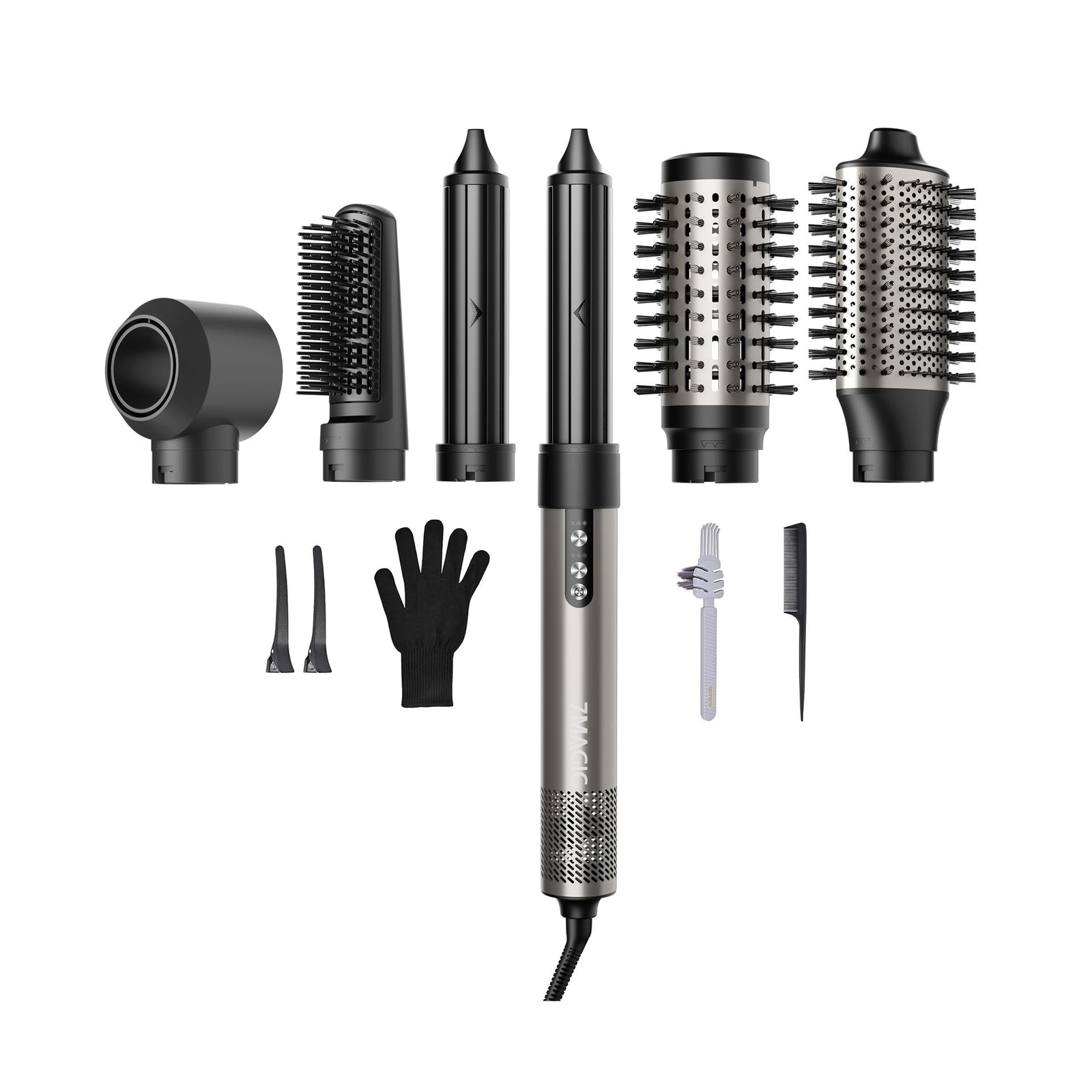 7MAGIC Hair Dryer Brush & 6 in 1 Hair Styler, Silver, 110 Volts, 12... Fast Ship