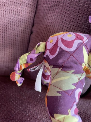 Douglas Cuddle Toys Quilted Horse Plush Pony Plush Purple Pink Green Floral - Picture 6 of 13