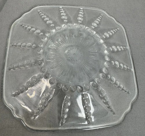 Vtg Federal Glass 6" Plate Columbia Pattern Atomic Pearl Blast Dessert Plate USA - Picture 12 of 24