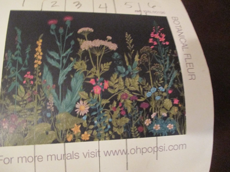 Oh Popsi Wall Mural Botanical Fluer 9'10" x 7'10" Beautiful! - Image 1 of 4