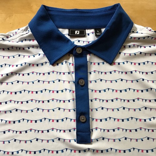 FJ Footjoy Golf Polo Herren Large Kurzarm Echelon Golfschläger Allover Print - Bild 2 von 12