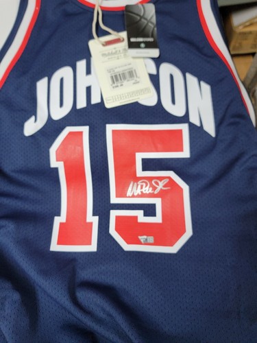 Magic Johnson Lakers Signed Team USA Mitchell & Ness Authentic Jersey Fanatics - Picture 3 of 6