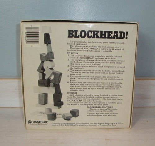 1982 Pressman Blockhead Game - Picture 5 of 7