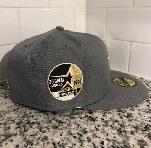 New Era Houston Astros 35th Anniversary Grey Peach 59FIFTY Fitted Hat Size 7 1/8 - Picture 5 of 5
